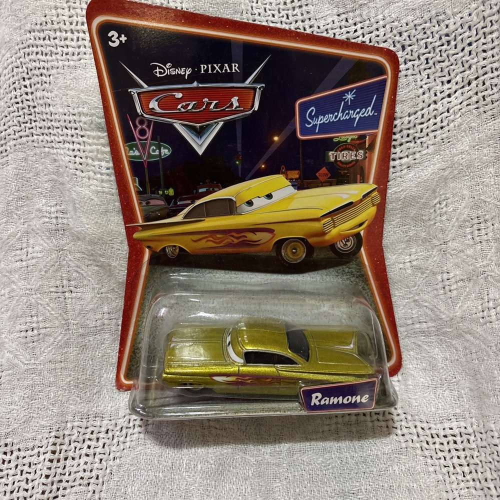 DISNEY PIXAR CARS YELLOW GOLD RAMONE SUPERCHARGED CAR BRAND NEW
